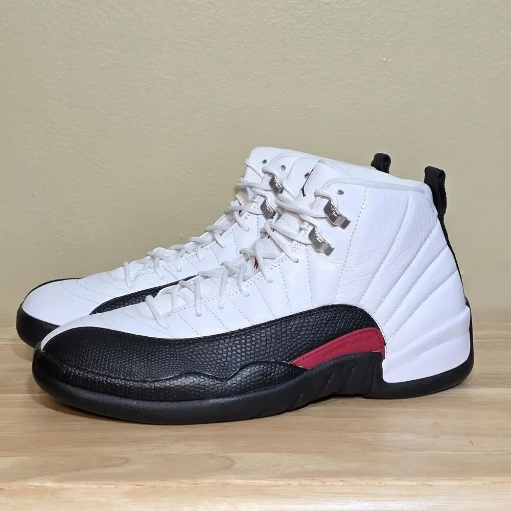 Air Jordan 12 Retro Taxi Flip White Black Red Ct8013-162 Men's Size 10.5 B-Grade